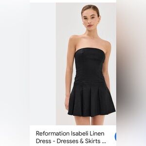 Reformation Strapless Black Dress
